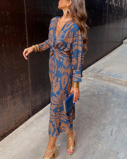 Vanessa™ | Barock-Muster Midi-Kleid