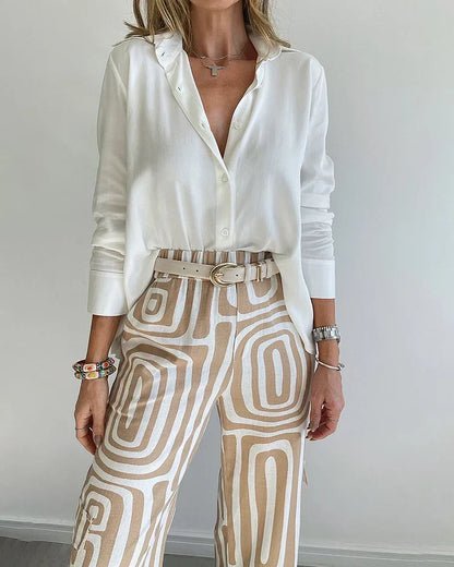 Gabriele™ | Retro-Chic Set mit Weitbein-Hose