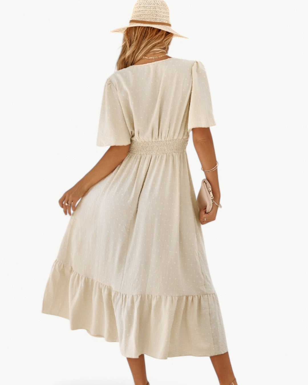 Cécile™ | Fließendes Midikleid mit Smoktaille