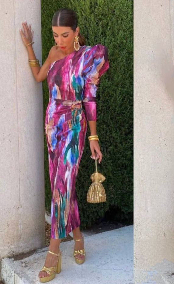 Yllana™ | Abstraktes Asymmetrisches Kleid