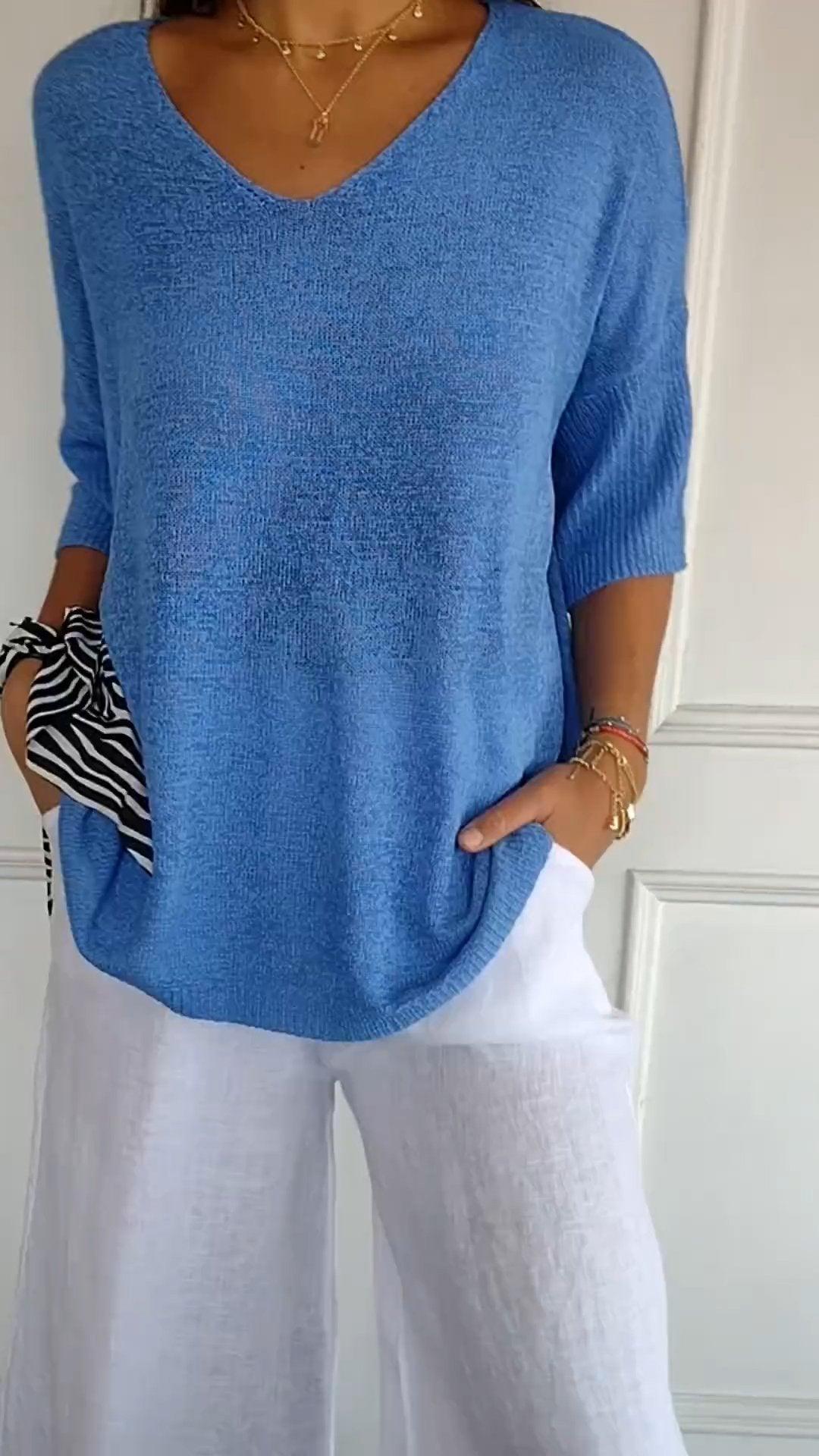 Laura™ | Luftiger V-Ausschnitt Pullover