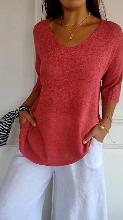 Laura™ | Luftiger V-Ausschnitt Pullover