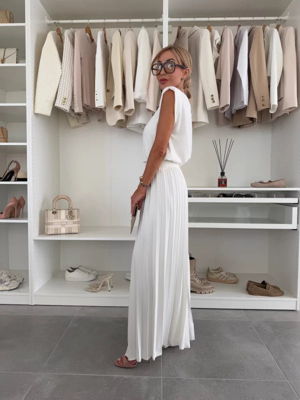 Lanie™ | Elegantes Set mit plissierter Palazzo-Hose