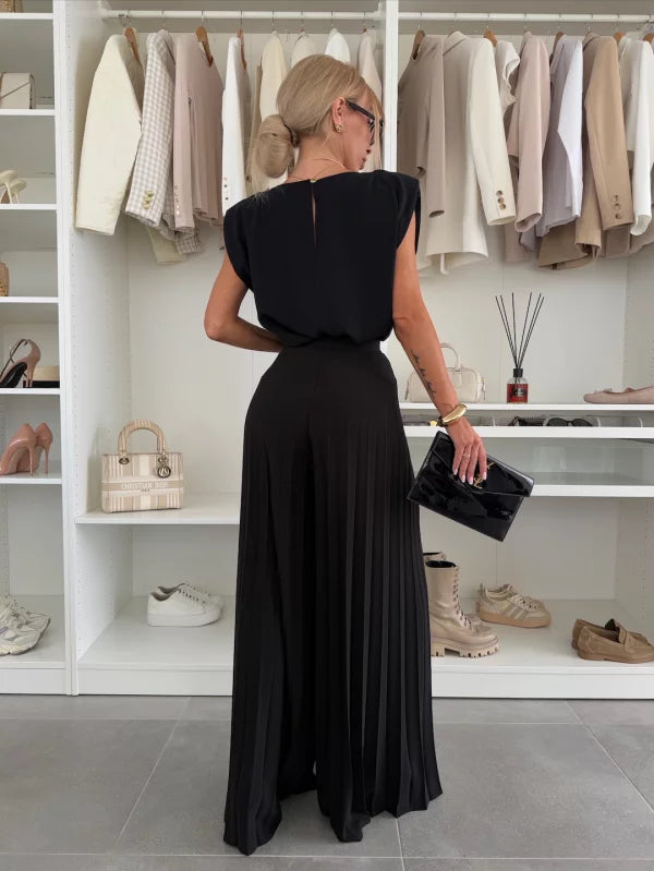 Lanie™ | Elegantes Set mit plissierter Palazzo-Hose