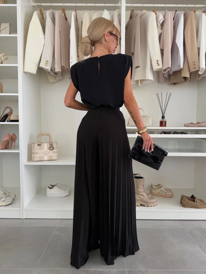 Lanie™ | Elegantes Set mit plissierter Palazzo-Hose