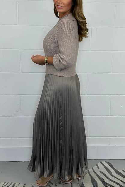 AMBRE™ | Set aus schickem Pullover und Faltenrock