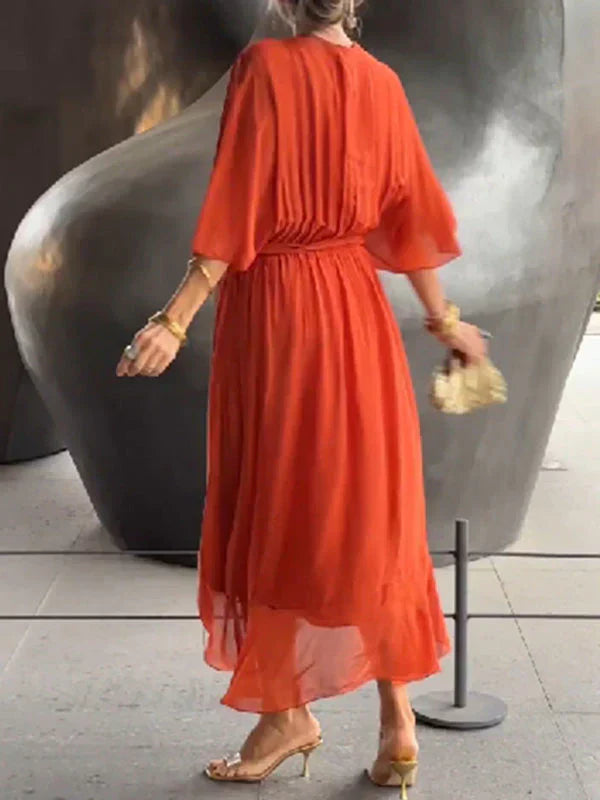 Aurora™ | Chiffon-Midikleid mit Wickeloptik