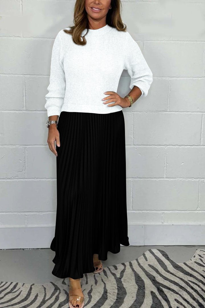 AMBRE™ | Set aus schickem Pullover und Faltenrock