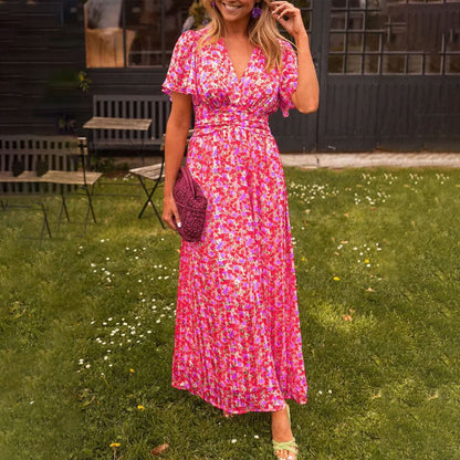 Seraphina™ | Geblümtes Maxikleid mit Flatterärmeln