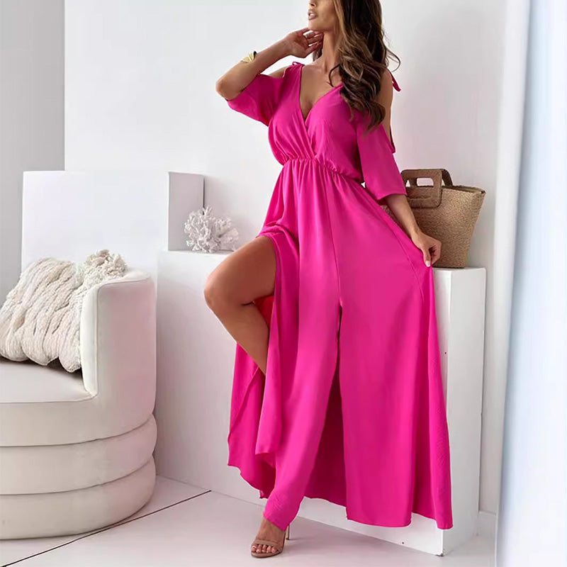 Valentina™ | Schulterfreies Fließendes Maxikleid