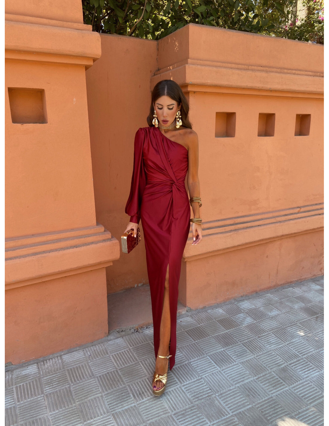 Alaysia™ | One-Shoulder Kleid mit Drapierung & Knoten