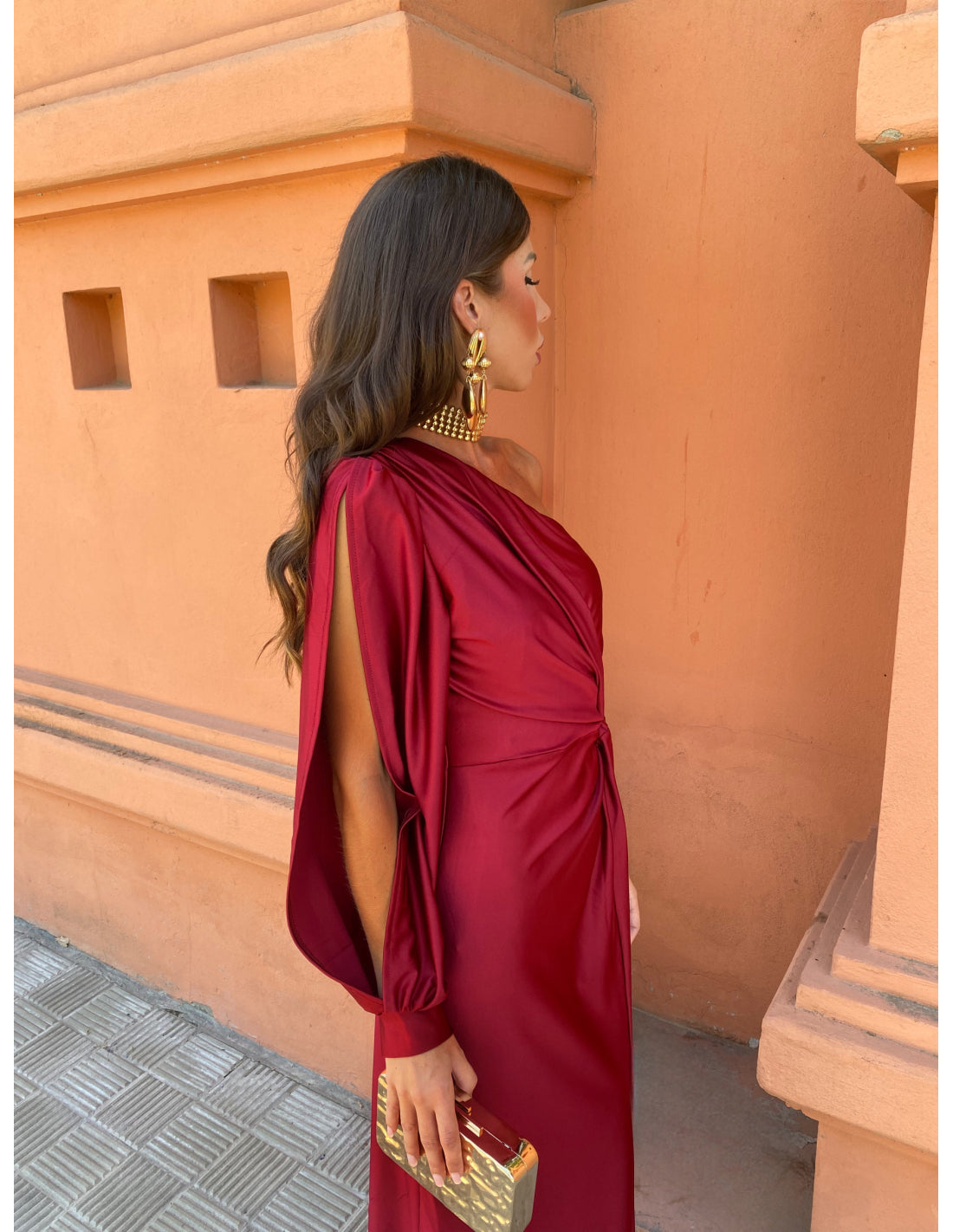 Alaysia™ | One-Shoulder Kleid mit Drapierung & Knoten