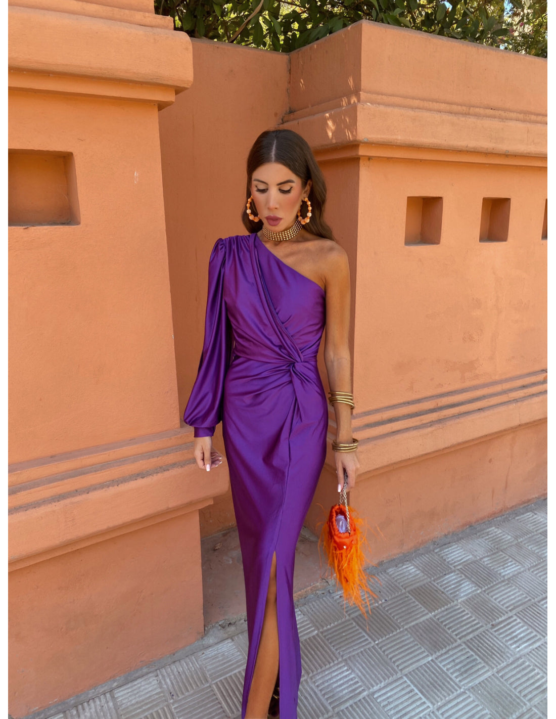 Alaysia™ | One-Shoulder Kleid mit Drapierung & Knoten