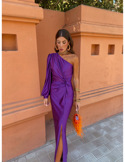 Alaysia™ | One-Shoulder Kleid mit Drapierung & Knoten