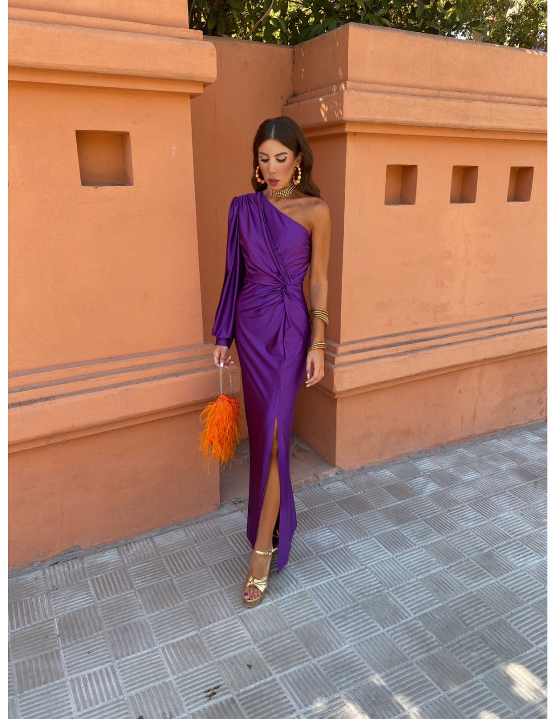 Alaysia™ | One-Shoulder Kleid mit Drapierung & Knoten