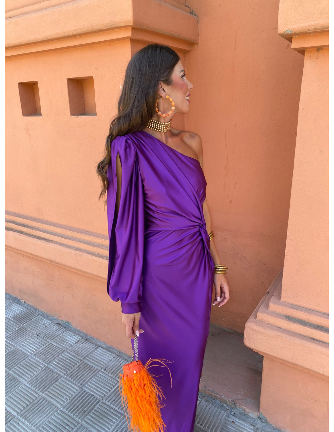 Alaysia™ | One-Shoulder Kleid mit Drapierung & Knoten