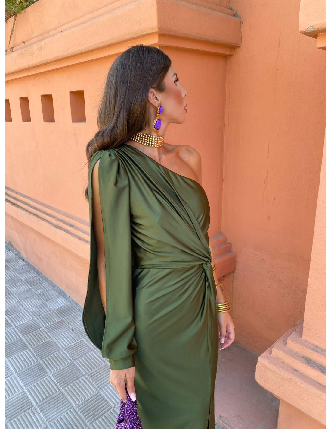 Alaysia™ | One-Shoulder Kleid mit Drapierung & Knoten