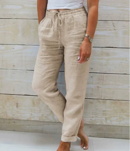Monika™ | Leinenhose mit Kordelzug